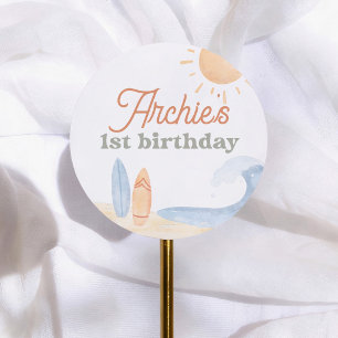 Sticker Rond Le premier anniversaire The Big One Surf