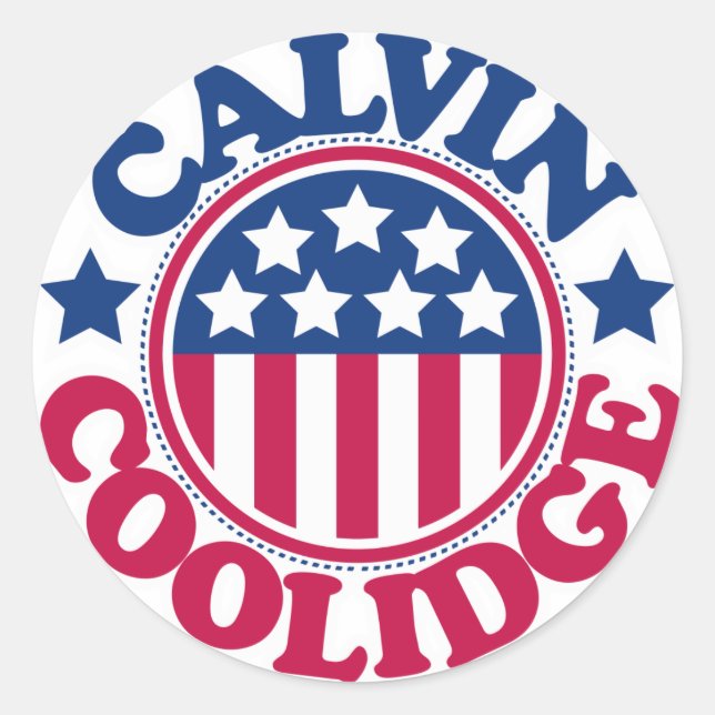 Sticker Rond Le président américain Calvin Coolidge (Devant)