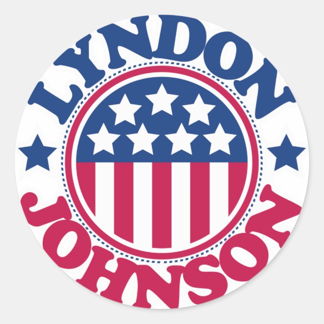 Sticker Rond Le président américain Lyndon Johnson (Devant)