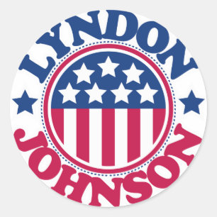 Sticker Rond Le président américain Lyndon Johnson