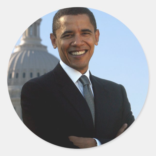 Sticker Rond Le Président Barack Obama (Devant)