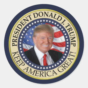 Sticker Rond Le président Donald Trump 2020 garde l'Amérique gr