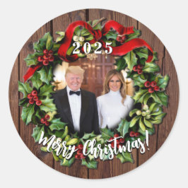 Sticker Rond Le président Donald Trump & Melania 2023 Holly Wre