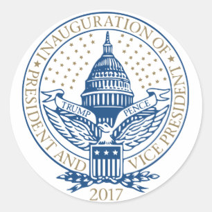 Sticker Rond Le Président Inaugural Logo Inauguration de penny