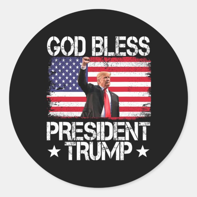 Sticker Rond Le président Trump 2024, sous l'égide de l'Organis (Devant)