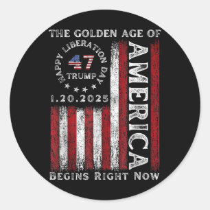 Sticker Rond Le Président Trump déclare la Journée de libératio