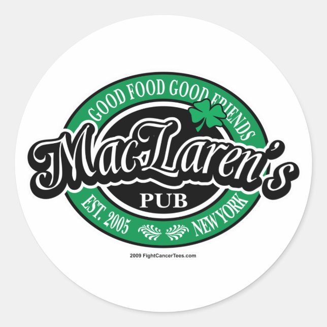 Sticker Rond Le pub de MacLaren (Devant)