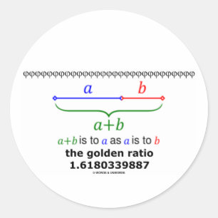 Sticker Rond Le rapport d'or (mathématiques 1,6180339887)