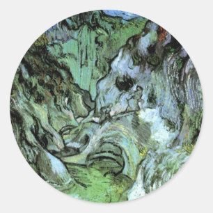 Sticker Rond Le ravin des Peiroulets par Vincent van Gogh