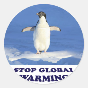Sticker Rond Le réchauffement climatique d'arrêt multiplient