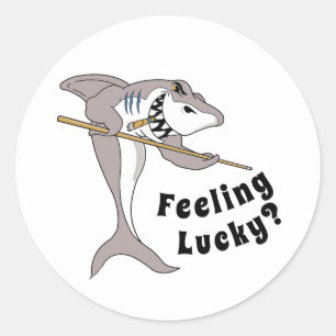 Sticker Rond Le requin de la piscine se sent chanceux