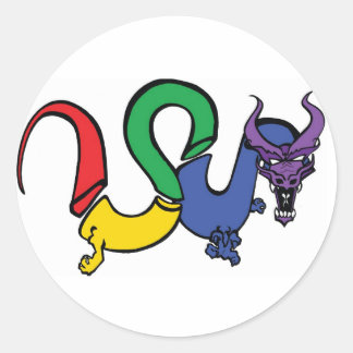 Sticker Rond Le réseau Rainbow Dragon