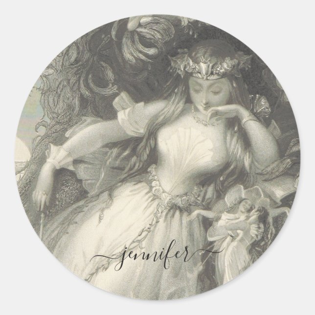 Sticker Rond Le rêve de la nuit d'été de Titania (Devant)