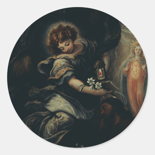 Sticker Rond Le rêve de Saint Joseph (Devant)