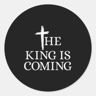 Sticker Rond Le Roi Arrive Christianisme Verset de la Bible Chr