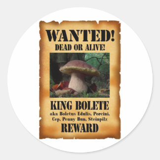 Sticker Rond Le roi Bolete - Recherché mort ou vivant
