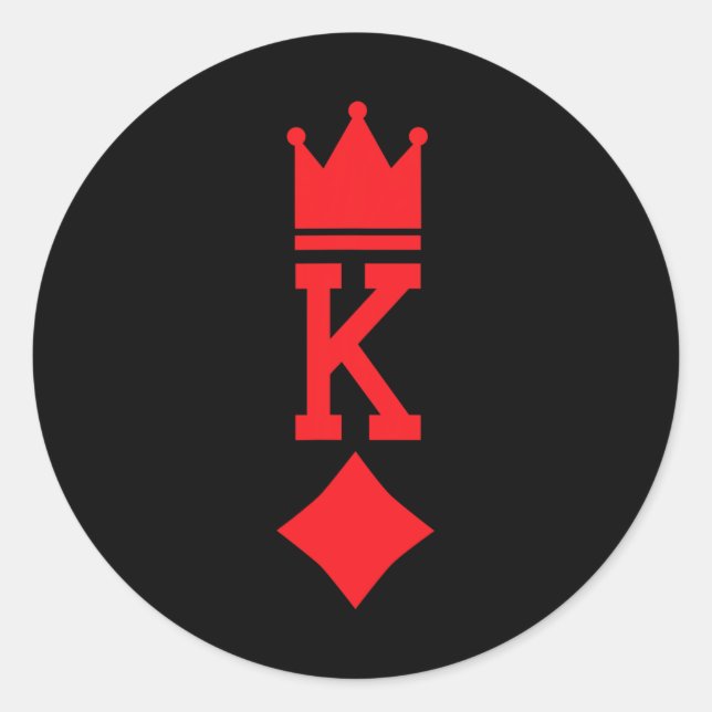 Sticker Rond Le roi des Diamants Jouer Carte Costume d'Hallowee (Devant)