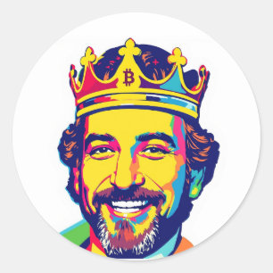 Sticker Rond Le Roi du Bitcoin