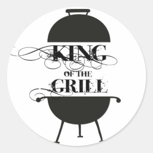 Sticker Rond Le Roi Du Grill