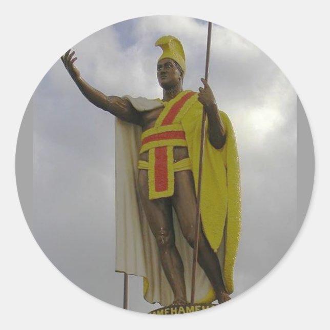 Sticker Rond Le roi Kamehameha (Devant)