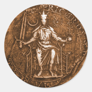 Sticker Rond Le Roi Richard I, Le Coeur Lion