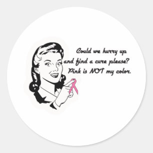 Sticker Rond Le rose n'est pas ma couleur !