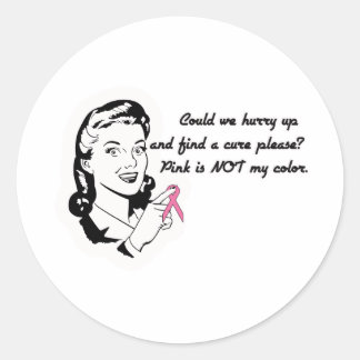 Sticker Rond Le rose n'est pas ma couleur !