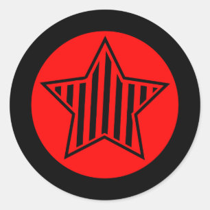Sticker Rond Le rouge et le noir se tiennent le premier rôle