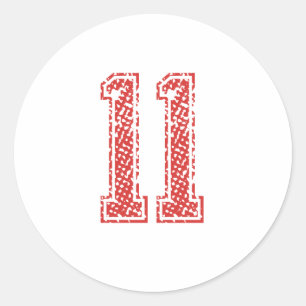 Sticker Rond Le rouge folâtre Jerzee le numéro 11