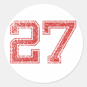 Sticker Rond Le rouge folâtre Jerzee le numéro 27