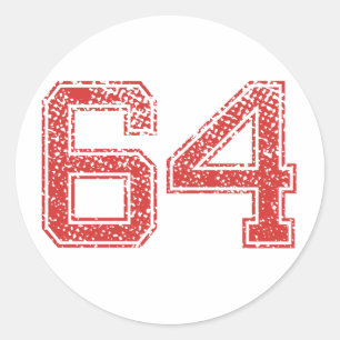 Sticker Rond Le rouge folâtre Jerzee le numéro 64