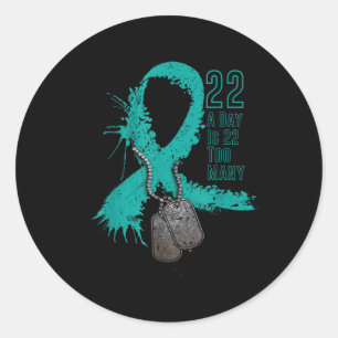 Sticker Rond Le Ruban De Sensibilisation Au Suicide Des Vétéran