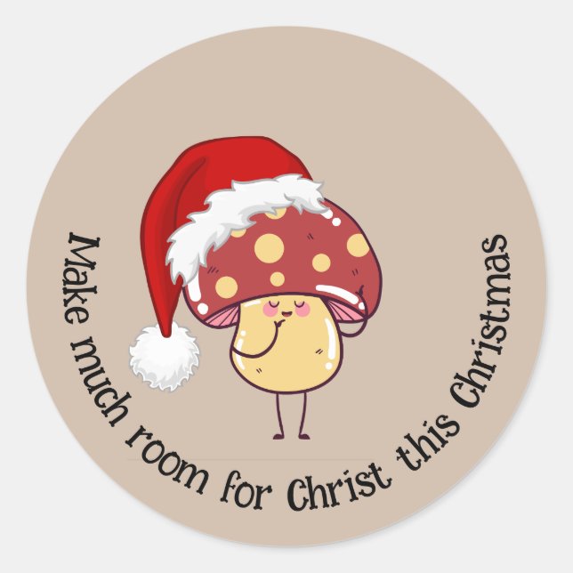 Sticker Rond Le salon de Noël Père Noël (Devant)