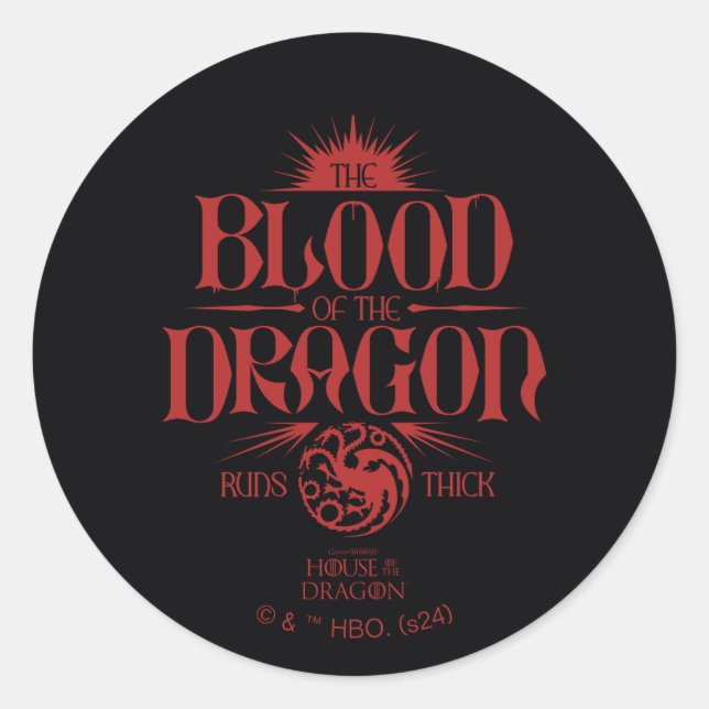 Sticker Rond Le sang du dragon tourne épais (Devant)