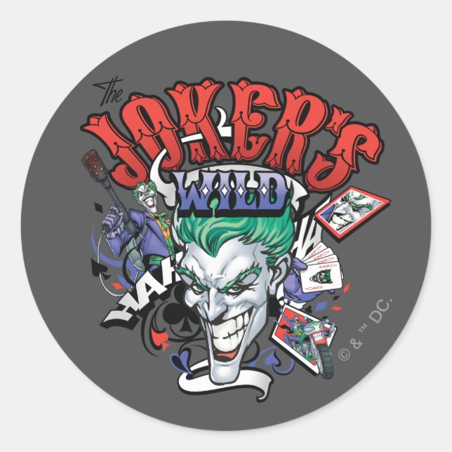 Sticker Rond Le sauvage du Joker (Devant)
