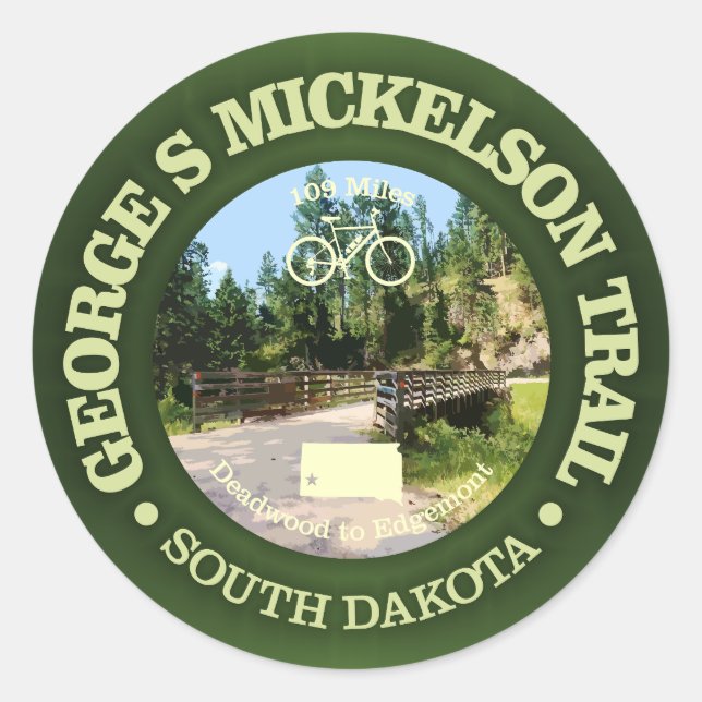 Sticker Rond Le sentier George S Mickelson, Dakota du Sud. (Devant)