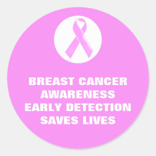 Sticker Rond Le slogan de sensibilisation au cancer du sein  Pe