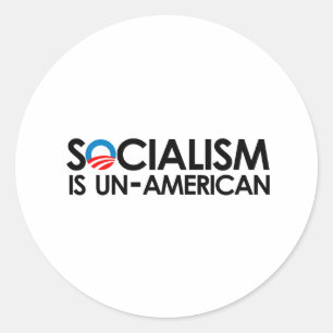 Sticker Rond Le socialisme est peu américain
