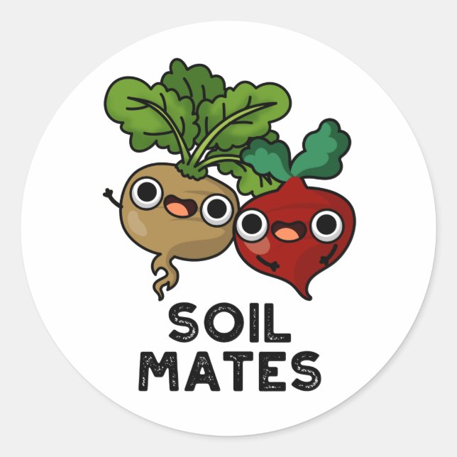Sticker Rond Le sol Mates Funky Beet Root Pun (Devant)