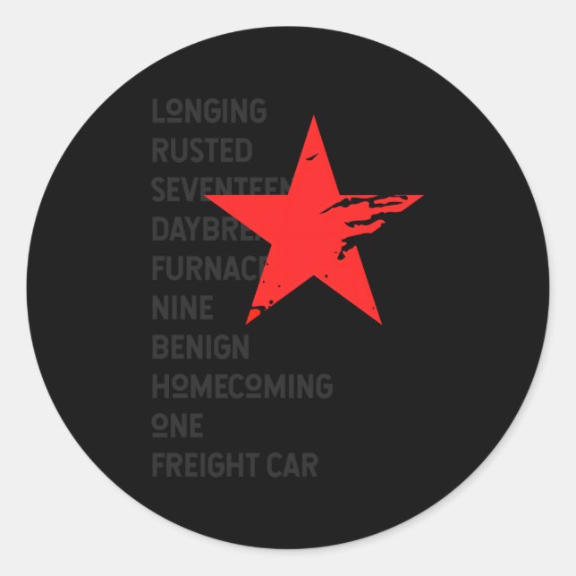 Sticker Rond Le soldat rouge lance les mots Héros de l'étoile d (Devant)