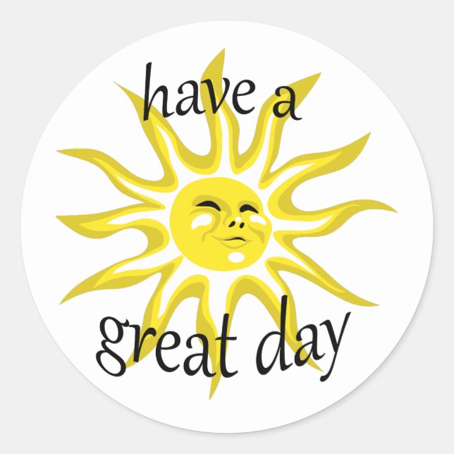 Sticker Rond Le soleil a une grande journée (Devant)