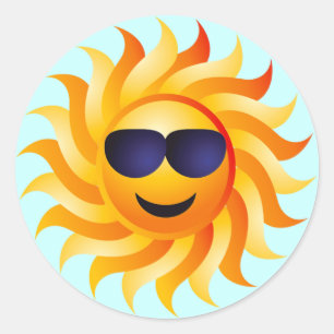 STICKER ROND LE SOLEIL AVEC DES NUANCES DESSUS