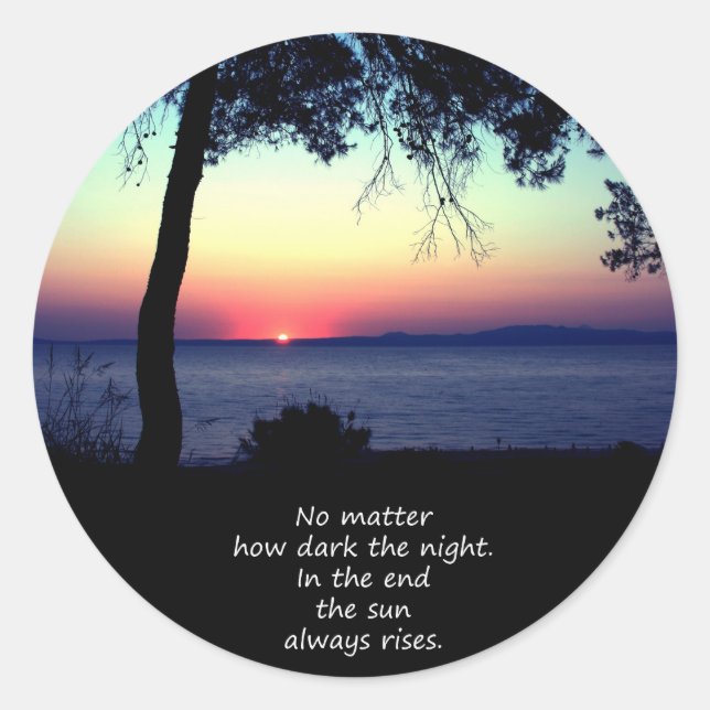Sticker Rond Le soleil se lève toujours (Devant)