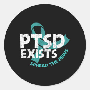 Sticker Rond Le SSPT existe, faites passer le mot - Soutenez le