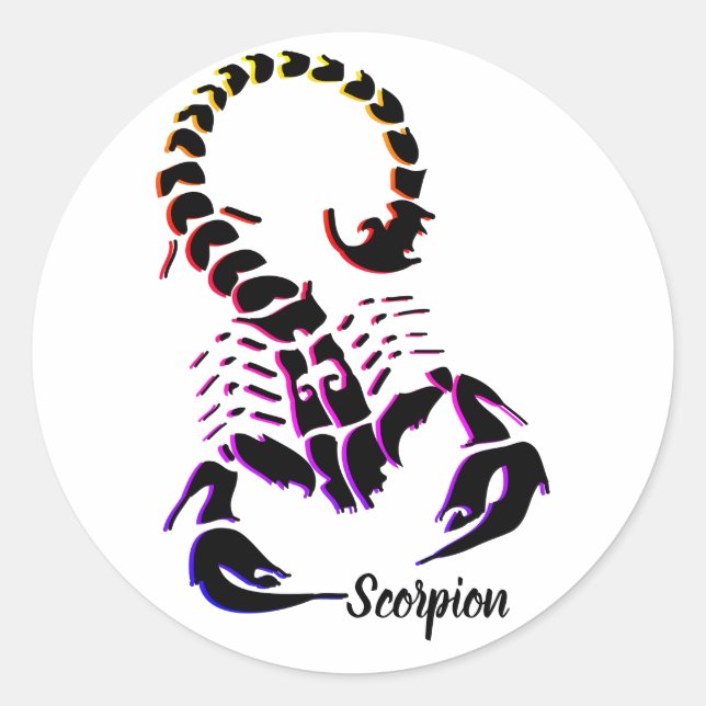 Sticker Rond Le symbole du scorpion zodiac (Devant)