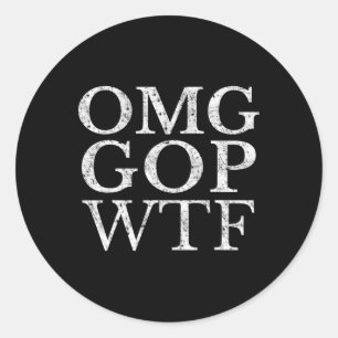 Sticker Rond Le T-shirt Républicain Gop Wtf Anti Trump