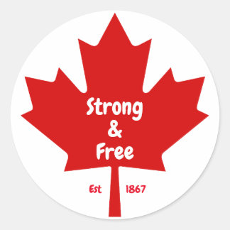Sticker Rond Le Tea Feuille d'érable "fort et libre"