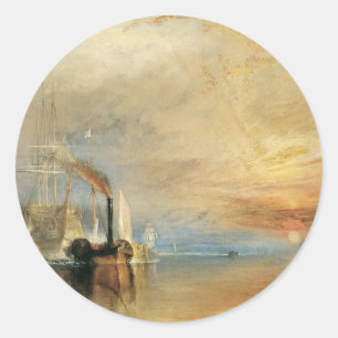 Sticker Rond Le Temeraire par Joseph Turner, Art maritime