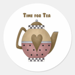 Sticker Rond Le temps du thé