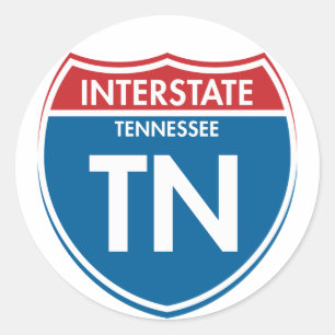 Sticker Rond Le Tennessee d'un état à un autre TN